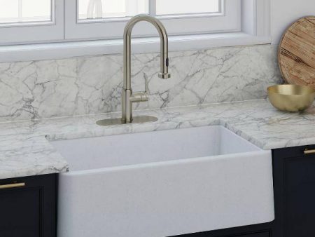 Latoscana LA3019W 30  White Metallic Granite Farmhouse Sink Hot on Sale