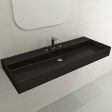 BOCCHI Milano 47  Matte Black 3-Hole Wall-Mounted Bathroom Sink Fireclay with Overflow Cheap