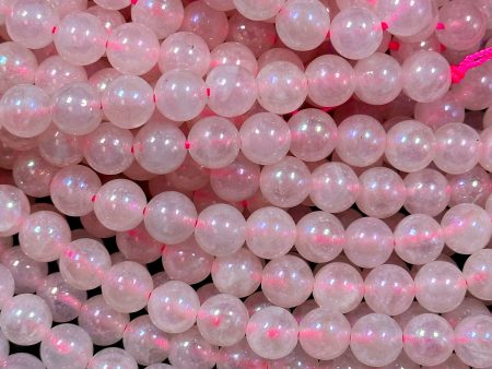 AAA Mystic Natural Rose Quartz Gemstone Bead 6mm 8mm 10mm Round Bead, Beautiful Natural Pink Color Rose Quartz Gemstone Bead 15.5  Strand Fashion