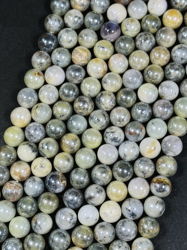 AAA Mystic Natural Opal Gemstone Bead 8mm 10mm 12mm Round Bead, Beautiful Mystic Coated White Gray Color Opal Gemstone Bead, Great Quality 15.5  Online Hot Sale