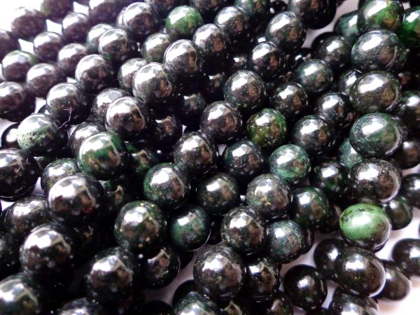 AAA Natural Black Obsidian Jade Gemstone Bead 6mm 8mm 10mm Smooth Round Beads, Beautiful Black Green Obsidian Jade Beads, Great Quality 15.5” Cheap