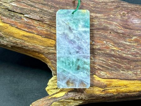 Natural Green Fluorite Gemstone Pendant 60x26mm Rectangle Shape, Natural Green Fluorite Stone Pendant Loose Stone Pendant for Jewelry Making Sale