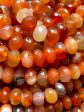 AAA Natural Red Botswana Gemstone Bead Faceted 9x6mm Rondelle Shape, Beautiful Red Orange Color Botswana Gemstone Bead 15.5  For Sale