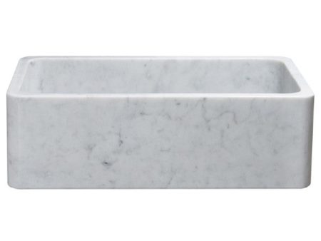 Allstone KF332010SB 33  Carrara White Straight Single Bowl Stone Farmhouse Sink Sale