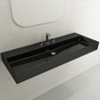 BOCCHI Milano 47  Black 3-Hole Wall-Mounted Bathroom Sink Fireclay with Overflow For Sale