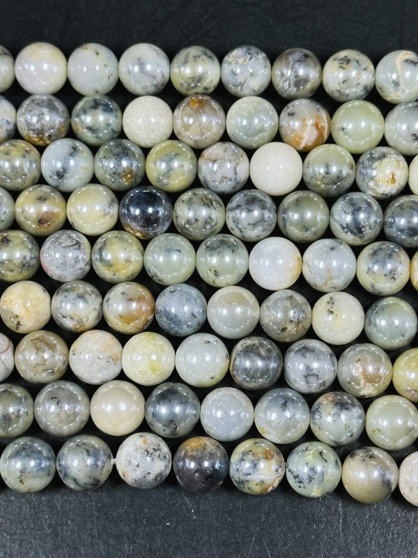 AAA Mystic Natural Opal Gemstone Bead 8mm 10mm 12mm Round Bead, Beautiful Mystic Coated White Gray Color Opal Gemstone Bead, Great Quality 15.5  Online Hot Sale