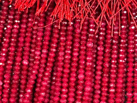 Natural Red Jade Gemstone Bead Faceted 3mm Bead, Gorgeous Natural Red Color Jade Bead Excellent Quality Full Strand 15.5  For Cheap