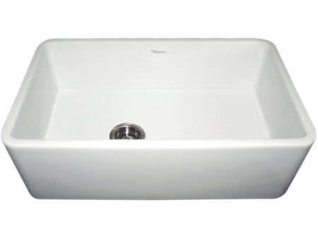 Whitehaus WH3018 Duet 30  White Single Bowl Fireclay Reversible Farmhouse Sink Supply