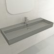 BOCCHI Milano 47  Matte Gray 1-Hole Wall-Mounted Bathroom Sink Fireclay with Overflow on Sale