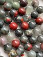 Natural African Bloodstone Gemstone Bead 4mm 6mm 8mm 10mm 12mm Round Bead, Beautiful Gray Red Color Bloodstone Gemstone Bead, Full Strand 15.5  For Sale