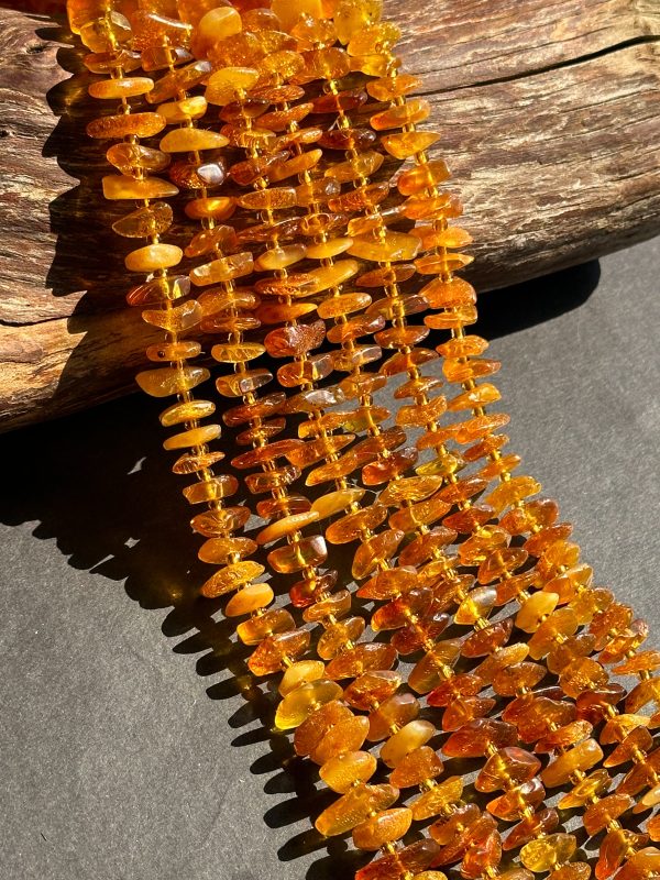 Natural Baltic Gold Amber Gemstone Bead Freeform Pinwheel Shape Bead, Gorgeous Natural Golden Orange Yellow Baltic Gold Stone Beads, 15.5  Strand Discount