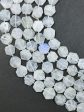 Natural White Moonstone Gemstone Bead 14mm Hexagon Shape Bead, Beautiful Natural White Blue Flash Moonstone Beads Great Quality 15.5  Strand Cheap