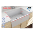 BOCCHI Contempo 27 Matte White Fireclay Single Bowl Farmhouse Sink w  Grid Hot on Sale