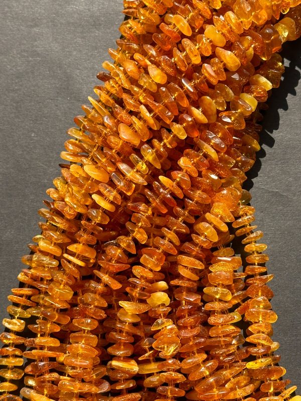 Natural Baltic Gold Amber Gemstone Bead Freeform Pinwheel Shape Bead, Gorgeous Natural Golden Orange Yellow Baltic Gold Stone Beads, 15.5  Strand Discount