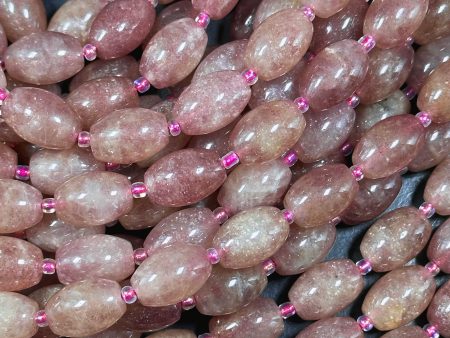 Natural Strawberry Quartz Gemstone Bead 15x10mm Tube Shape, Beautiful Pink Red Color Great Quality Strawberry Quartz Full Strand 15.5  Cheap