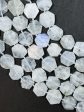 Natural White Moonstone Gemstone Bead 14mm Hexagon Shape Bead, Beautiful Natural White Blue Flash Moonstone Beads Great Quality 15.5  Strand Cheap