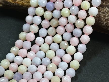 Natural Morganite Gemstone Bead Faceted 6mm 8mm 10mm Round Bead, Beautiful Multicolor Pastel Pink Yellow Blue Color Morganite Beads, 15.5  on Sale