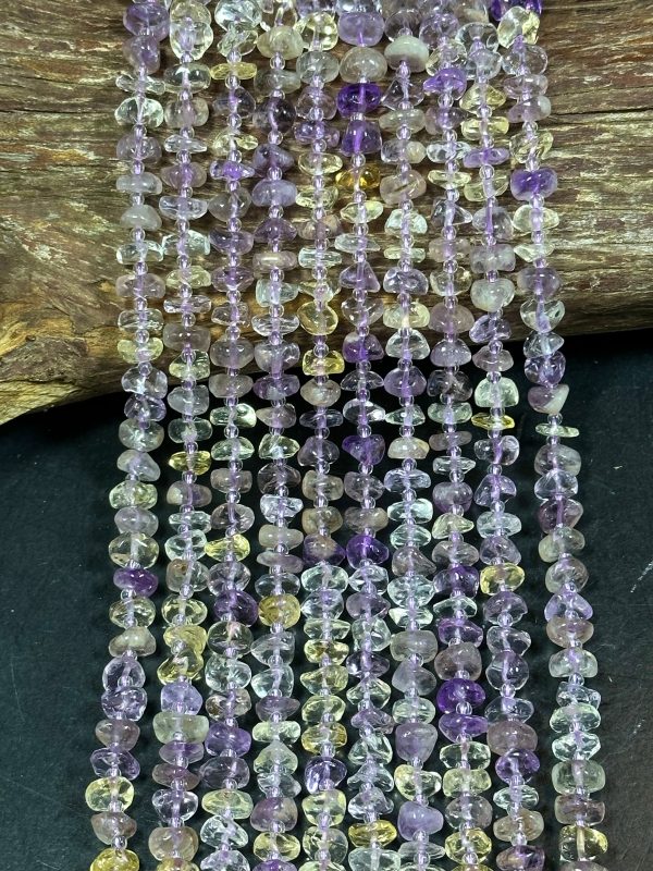 NATURAL Ametrine Gemstone Bead 8-9mm Freeform Rondelle Shape Bead, Beautiful Purple Yellow Color Ametrine Beads, Full Strand 15.5  on Sale