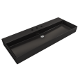 BOCCHI Milano 47  Matte Black 3-Hole Wall-Mounted Bathroom Sink Fireclay with Overflow Cheap