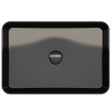 BOCCHI Sottile 21  Black Rectangle Fireclay Vessel Bathroom Sink with Drain Cover For Discount