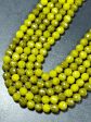 Natural Lemon Jade Gemstone Bead Faceted 6mm 8mm 10mm Round Bead, Gorgeous Dark Lemon Green Color Jade Gemstone Bead Online now