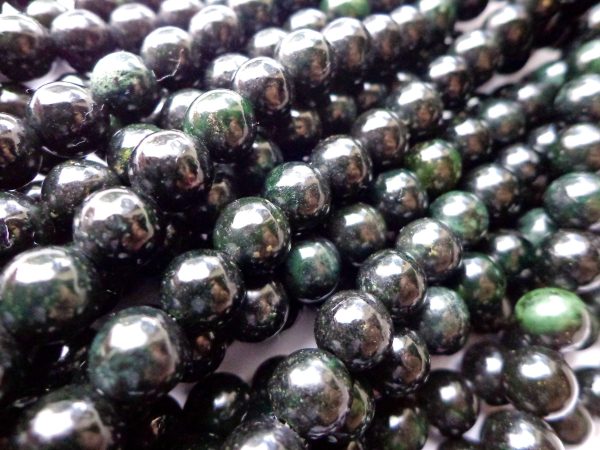 AAA Natural Black Obsidian Jade Gemstone Bead 6mm 8mm 10mm Smooth Round Beads, Beautiful Black Green Obsidian Jade Beads, Great Quality 15.5” Cheap