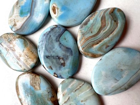 Natural Dragon Skin Agate Gemstone Bead 30x40mm Oval Shape, Beautiful Sky Blue Brown Color LOOSE Dragon Skin Agate Bead For Cheap