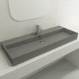 BOCCHI Milano 47  Matte Gray 1-Hole Wall-Mounted Bathroom Sink Fireclay with Overflow on Sale