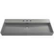 BOCCHI Milano 47  Matte Gray 3-Hole Wall-Mounted Bathroom Sink Fireclay with Overflow on Sale