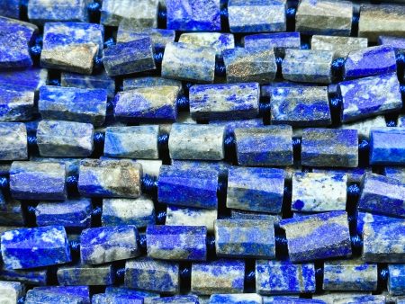 Natural Matte Lapis Lazuli Gemstone Faceted 12x8mm Tube Shape Bead, Beautiful Natural Blue Color Matte Lapis Gemstone Bead Full Strand 15.5  Hot on Sale