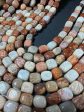 AAA Natural Fossilized Coral Agate Gemstone Beads 11x9mm Cube Shape, Brown Gray Beads, Great Quality Beads, Full length 15.5 inches Online Hot Sale