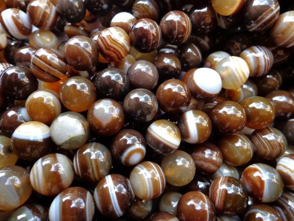 AAA Natural Agate Gemstone Beads, 6,8,10mm Smooth Round Shape Beads, Beautiful brown Beads, Great Quality Bead! Full length 15.5  For Cheap