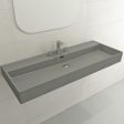 BOCCHI Milano 47  Matte Gray 3-Hole Wall-Mounted Bathroom Sink Fireclay with Overflow on Sale