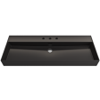 BOCCHI Milano 47  Matte Black 3-Hole Wall-Mounted Bathroom Sink Fireclay with Overflow Cheap