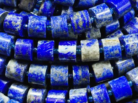 NATURAL Lapis Lazuli Gemstone Bead 10mm Rondelle Cylinder Wheel Shape, Gorgeous Natural Blue Color Lapis Lazuli Gemstone Beads Great Quality Online Sale