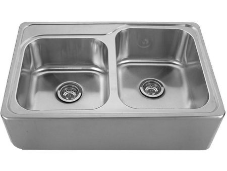 Whitehaus WHNAP3322 33  Stainless Steel Double Bowl Farmhouse Sink Cheap