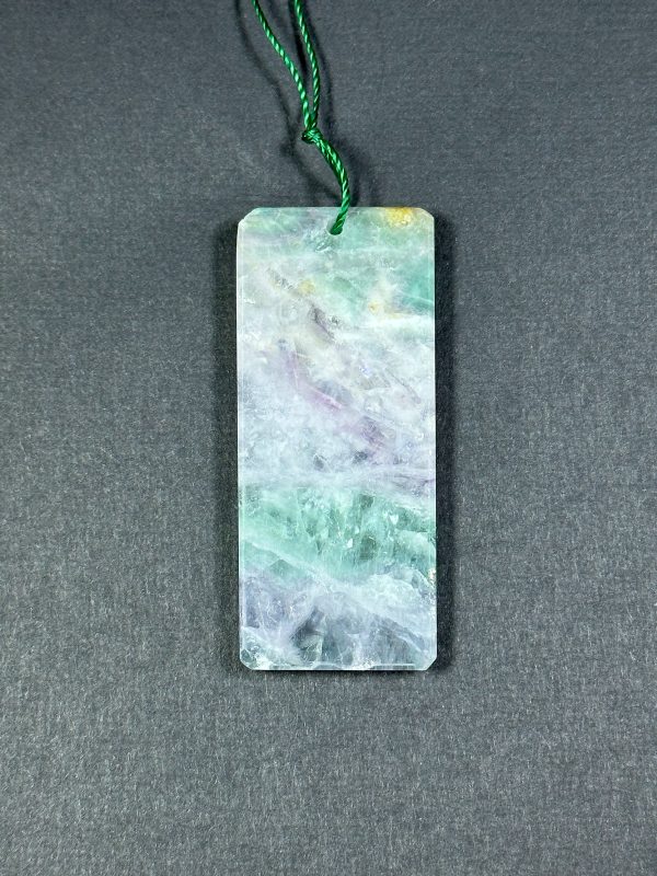 Natural Green Fluorite Gemstone Pendant 60x26mm Rectangle Shape, Natural Green Fluorite Stone Pendant Loose Stone Pendant for Jewelry Making Sale