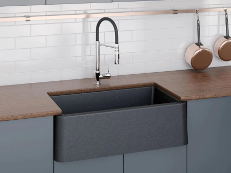 Latoscana LA3019B 30  Black Metallic Granite Farmhouse Sink Online now