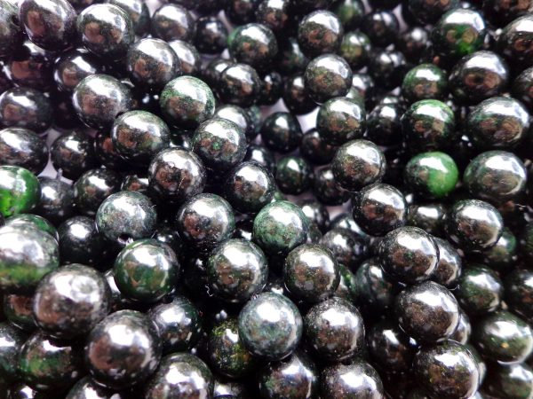 AAA Natural Black Obsidian Jade Gemstone Bead 6mm 8mm 10mm Smooth Round Beads, Beautiful Black Green Obsidian Jade Beads, Great Quality 15.5” Cheap