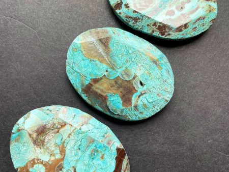 Natural Blue Ocean Jasper Gemstone Bead Faceted 42x56 Teardrop Oval Shape Bead, Gorgeous Blue Color Jasper LOOSE BEADS For Cheap