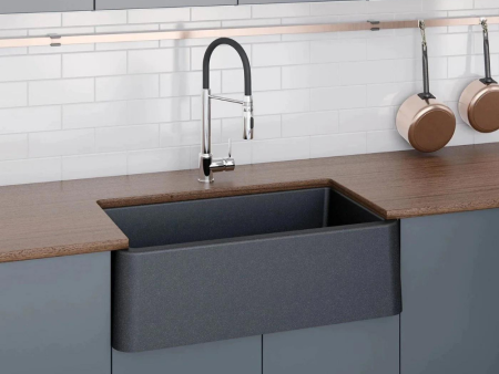 Latoscana 33 Farmhouse Sink Black Metallic Granite LA3319B Discount