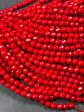 Natural Red Coral Gemstone Bead Faceted 3mm 5mm Round Beads, Beautiful Natural Red Color Bamboo Coral Gemstone Beads, Great Quality 15.5  Online Sale