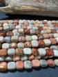 AAA Natural Fossilized Coral Agate Gemstone Beads 11x9mm Cube Shape, Brown Gray Beads, Great Quality Beads, Full length 15.5 inches Online Hot Sale