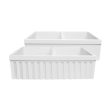 Whitehaus WHQDB332 33  White Double Bowl Reversible Fireclay Farmhouse Sink Online