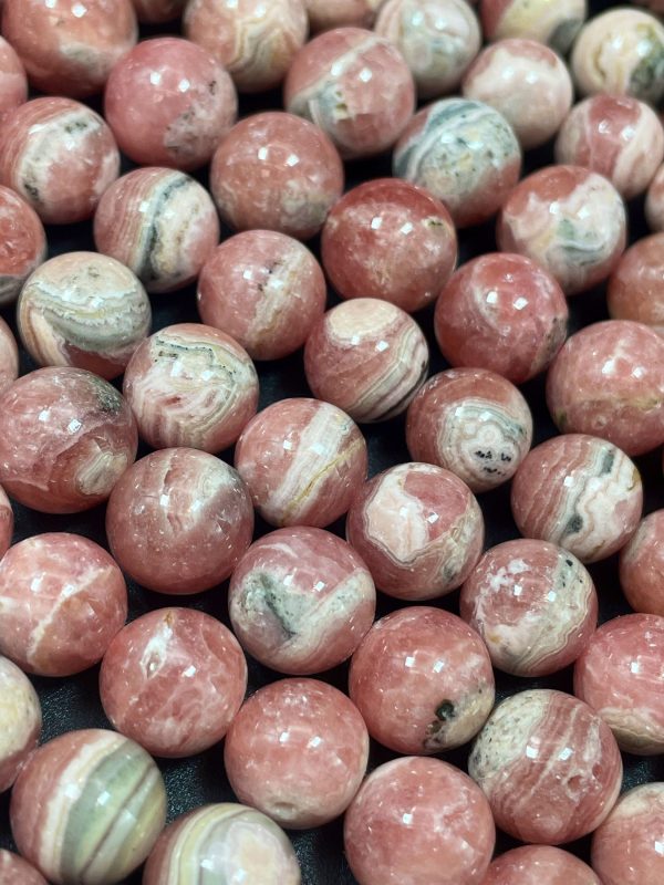 AAA Natural Rhodochrosite Gemstone Bead 4mm 6mm 8mm 10mm 12mm Round Bead, Beautiful Pink Color Rhodochrosite Gemstone Beads For Discount