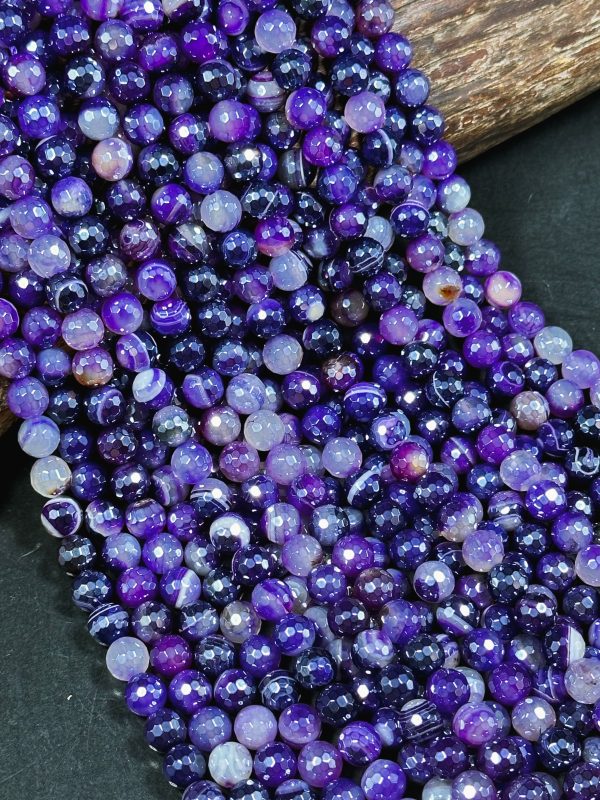 Beautiful Mystic Agate Gemstone Bead Faceted 6mm 8mm 10mm 12mm Round Bead, Beautiful Purple Color Agate Gemstone Bead Full Strand 15.5  on Sale