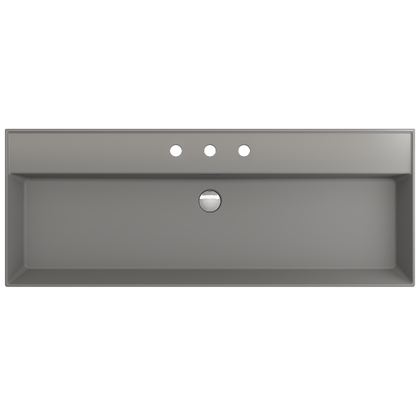 BOCCHI Milano 47  Matte Gray 3-Hole Wall-Mounted Bathroom Sink Fireclay with Overflow on Sale