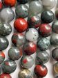 Natural African Bloodstone Gemstone Bead 4mm 6mm 8mm 10mm 12mm Round Bead, Beautiful Gray Red Color Bloodstone Gemstone Bead, Full Strand 15.5  For Sale