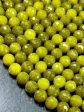 Natural Lemon Jade Gemstone Bead Faceted 6mm 8mm 10mm Round Bead, Gorgeous Dark Lemon Green Color Jade Gemstone Bead Online now