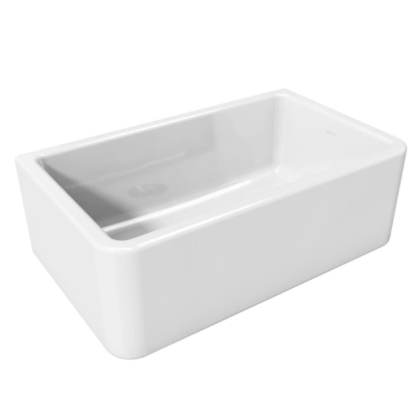 Latoscana 30  White Reversible Smooth or Fluted Fireclay Farmhouse Sink Supply